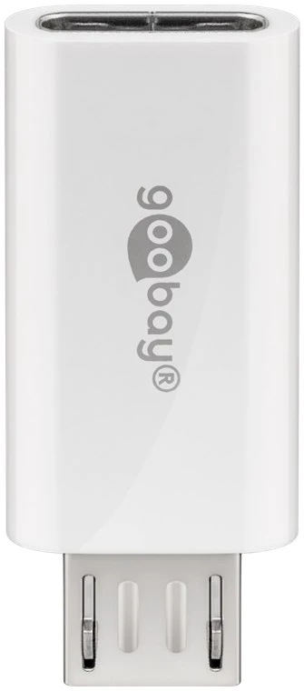 Adapter gniazdo USB-C na wtyk microUSB 2.0 do 480 Mb/s Goobay biały