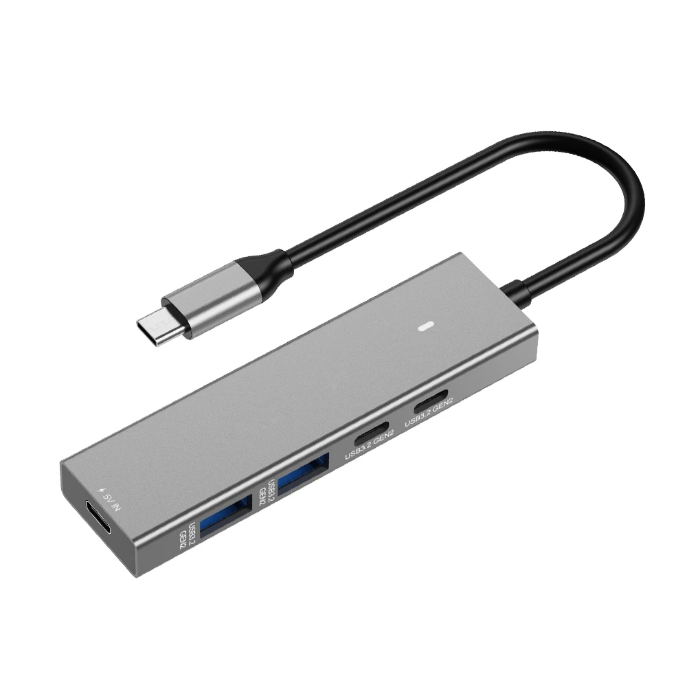 Adapter HUB 5w1 USB-A i USB-C NA USB 3.2 SPU-M16 Szary