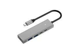 Adapter HUB 5w1 USB-A i USB-C NA USB 3.2 SPU-M16 Szary