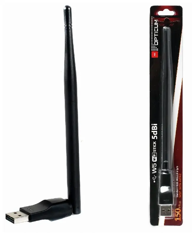 Adapter Opticum RED W5+ 5dBi (MT7601U ) do Linux Enigma2