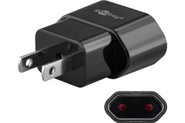 Adapter podróżny gniazdo płaskie Europa - wtyk USA / Japonia 2-pinowy czarny