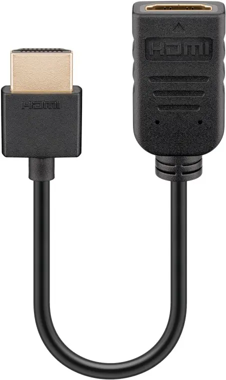 Adapter przedłużenie HDMI 2.0 4K gniazdo-wtyk Goobay FLEX czarny 10cm