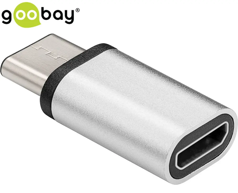 Adapter USB-C - micro USB 2.0 goobay, srebrny