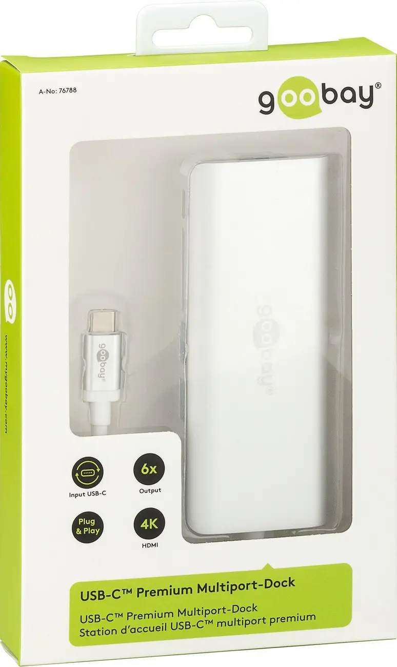 Adapter USB-C na HDMI, 2xUSB 3.0, RJ45, SD, 1xUSB-C goobay