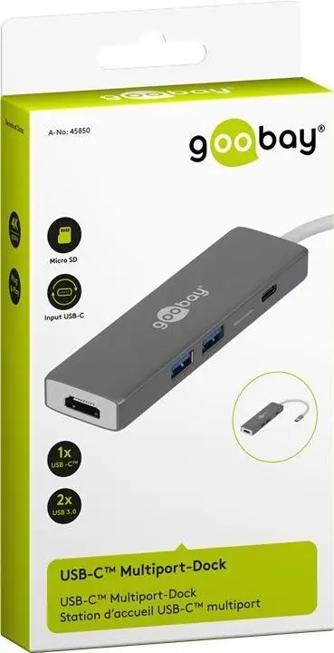 Adapter USB-C na HDMI + USB-C z PD + 2x USB 3.0 + czytnik microSD Goobay