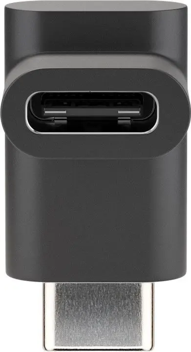 Adapter USB-C na USB-C (kątowy) gniazdo-wtyk Goobay CZARNY