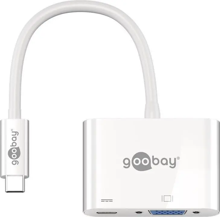 Adapter USB-C na VGA + USB-C z PowerDelivery Goobay
