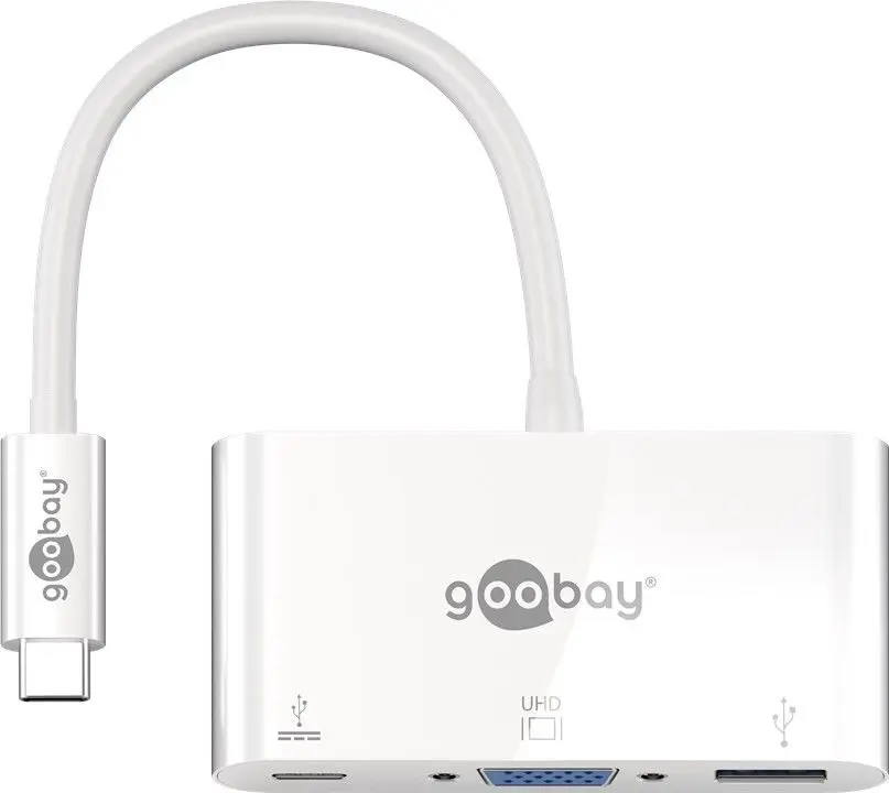 Adapter USB-C na VGA + USB-C z PowerDelivery + USB 3.0 Goobay