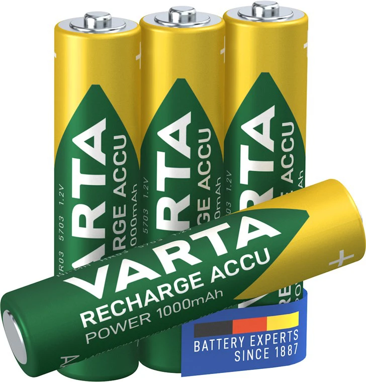 Akumulatory VARTA Recharge LR03 AAA 1,2V 1000mAh 4szt
