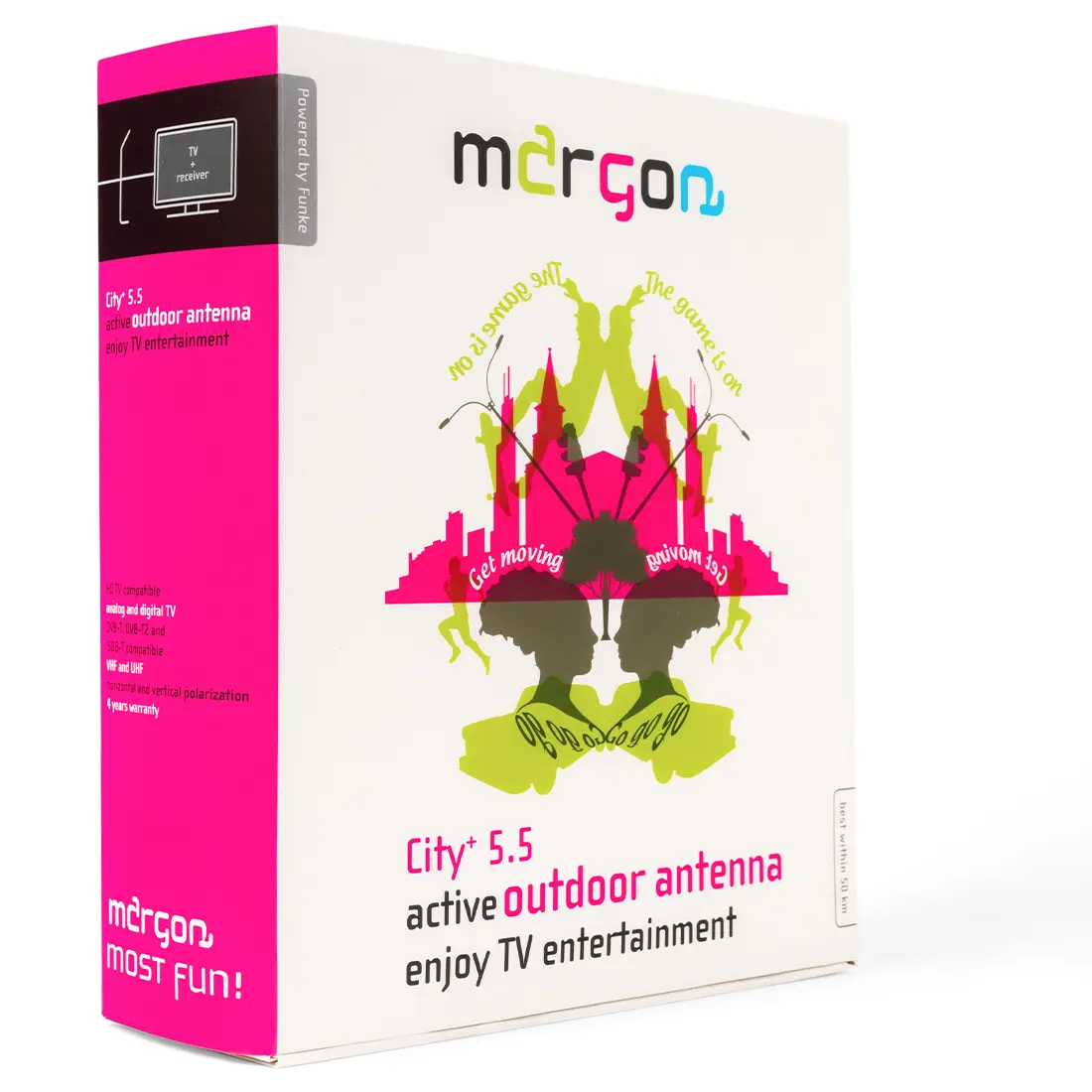 Antena panelowa Funke MARGON City 5.5 DVB-T/T2 LTE wzmacniacz 38 dBi