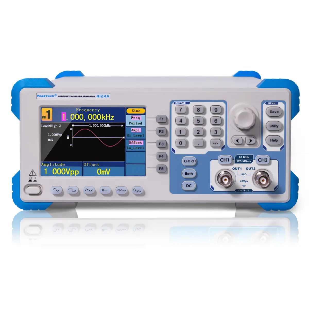 Arbitralny generator przebiegów 2CH 1µHz – 10MHz 10W PeakTech 4124 