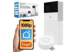 Bezprzewodowy dzwonek do drzwi z kamerą, WiFi czujnik ruchu Tuya, Laxihub B1-TY