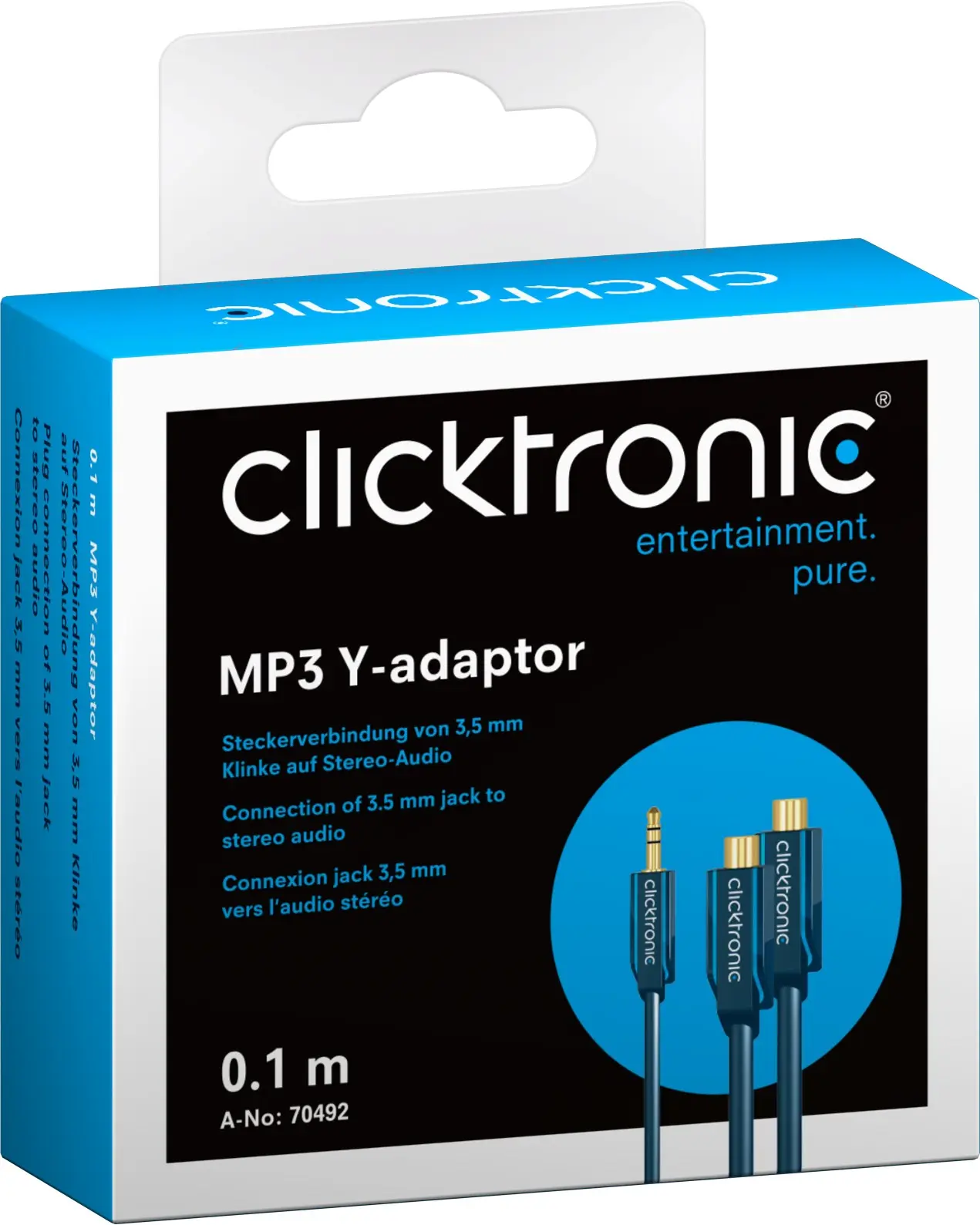 CLICKTRONIC Adapter wtyk Jack 3,5mm - 2x gniazdo RCA 10cm