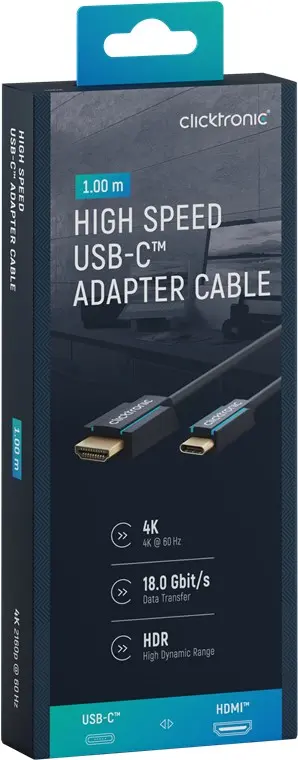 CLICKTRONIC Kabel adapter USB-C do HDMI 2.0 4K 60Hz 1m