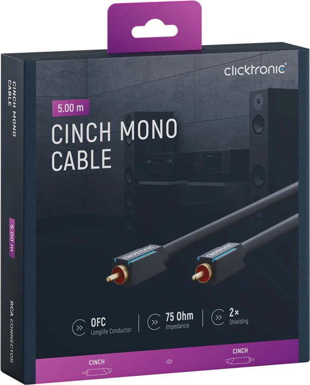 CLICKTRONIC Kabel Audio Subwoofer Coaxial RCA - RCA 5m