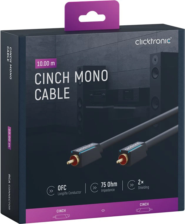 CLICKTRONIC Kabel Audio Subwoofer Coaxial RCA - RCA 10m