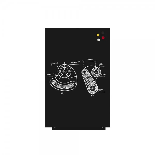 Czarna magnetyczna tablica suchościeralna do pisania 75x115cm