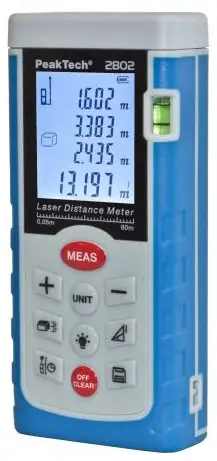 Dalmierz Laserowy Licznik Powierzchni i Objętości PeakTech 2802 80m