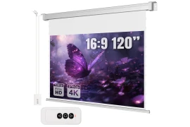 Ekran do Projektora Sufitowy Ścienny Elektryczny Napinany 120