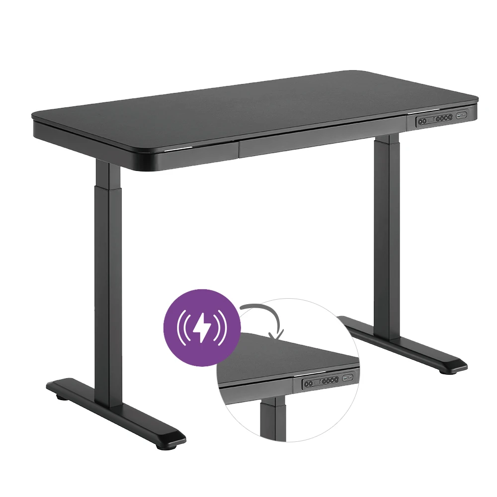 Eleganckie biurko regulowane elektrycznie z ładowarką indukcyjną Spacetronik Astrid SPE-B136BB OUTLET