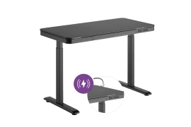 Eleganckie biurko regulowane elektrycznie z ładowarką indukcyjną Spacetronik Astrid SPE-B136BB OUTLET