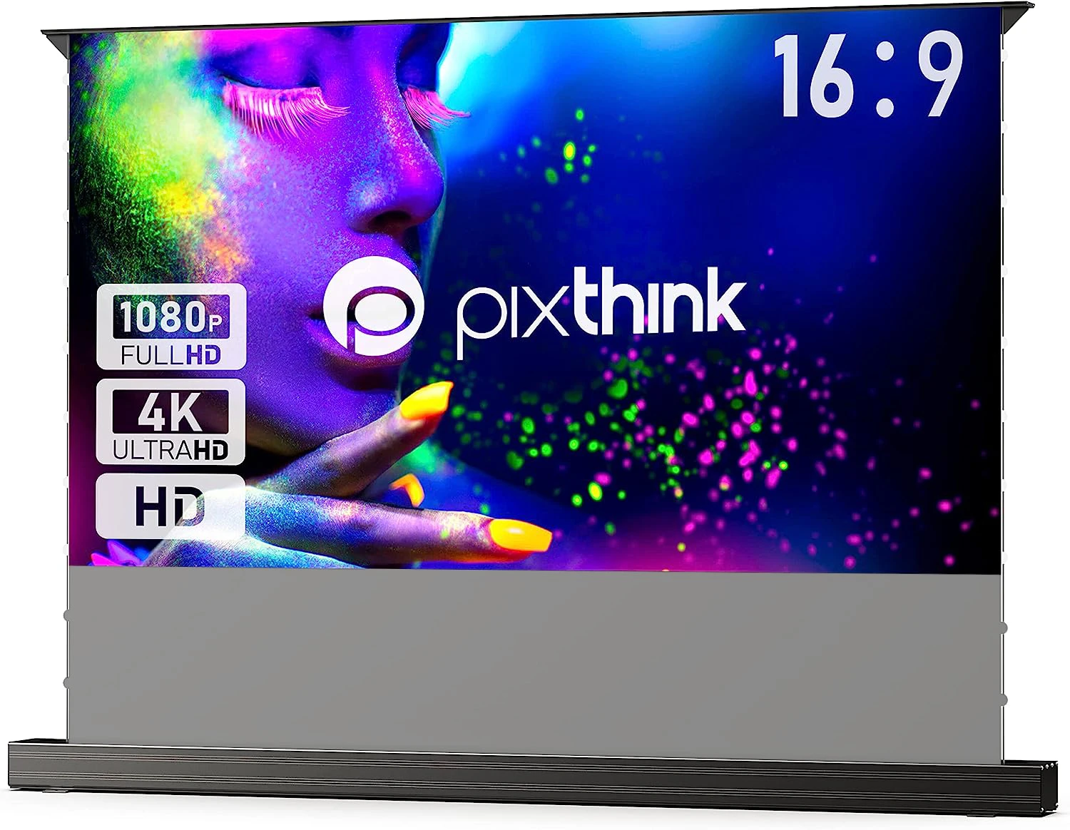 OUTLET Elektryczny Ekran Projekcyjny Zwijany Podłogowy Pixthink 100