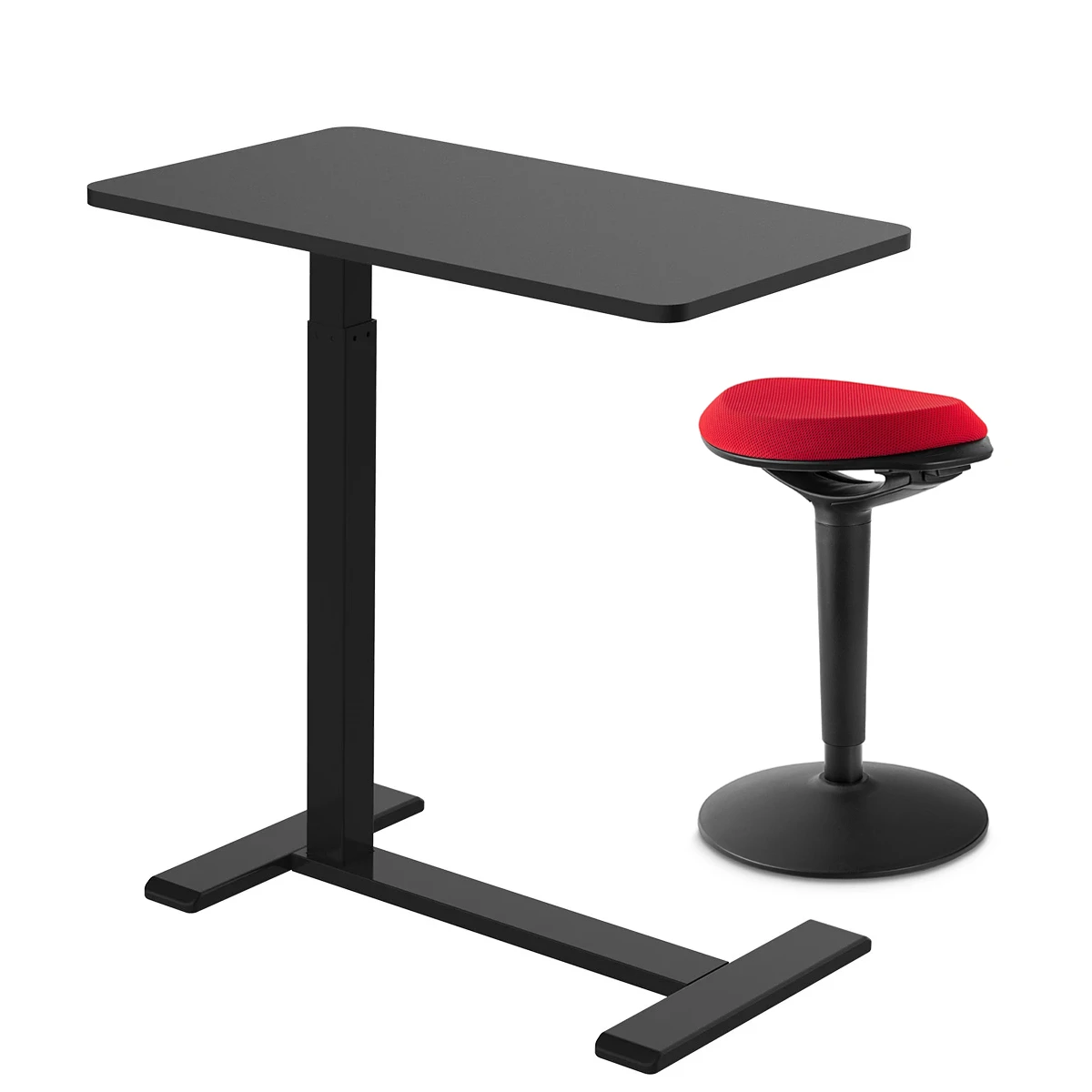Regulowany stolik nad łóżko Spacetronik Buddy + hoker regulowany Zippy (czerwono/czarny)