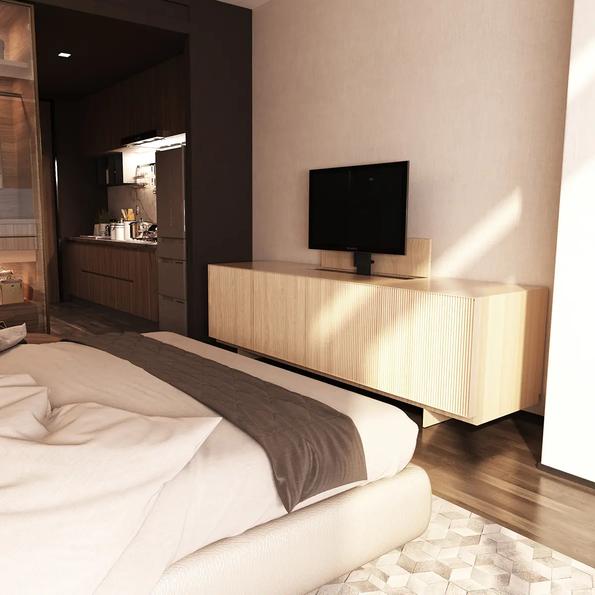 Elektryczny stelaż na telewizor chowany w szafce Spacetronik SPE-T11 (32\'\' - 57\'\', 50 kg)