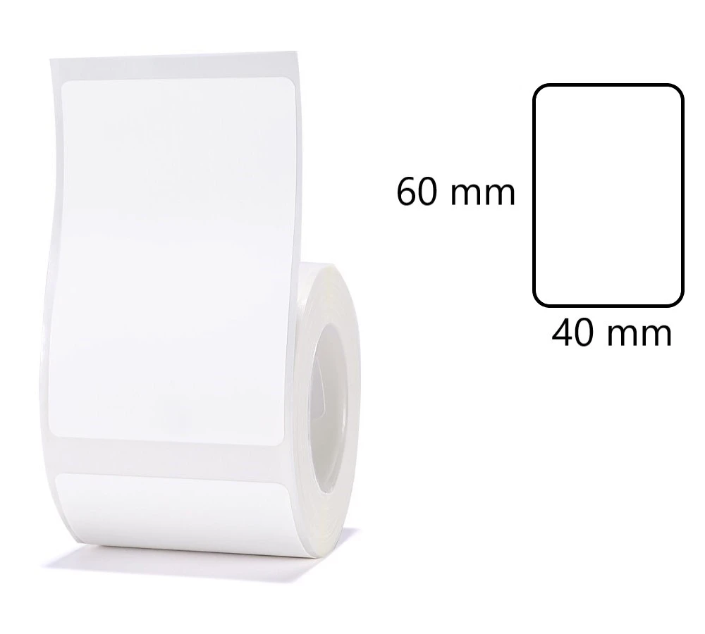 Etykiety na rolce do drukarek Niimbot z serii B białe 40x60mm 125 sztuk