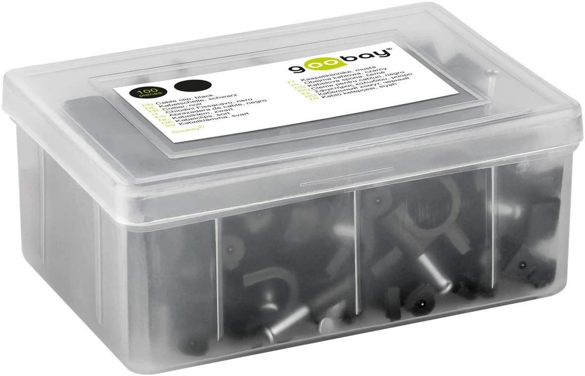 Flop uchwyt kabla okrągły CZARNY Goobay 10mm