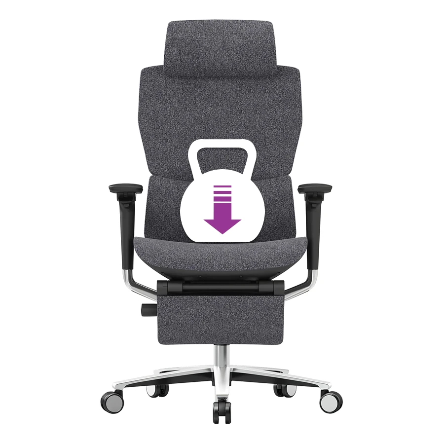 Fotel ergonomiczny biurowy 3D z podnóżkiem Spacetronik Torhild Szary OUTLET