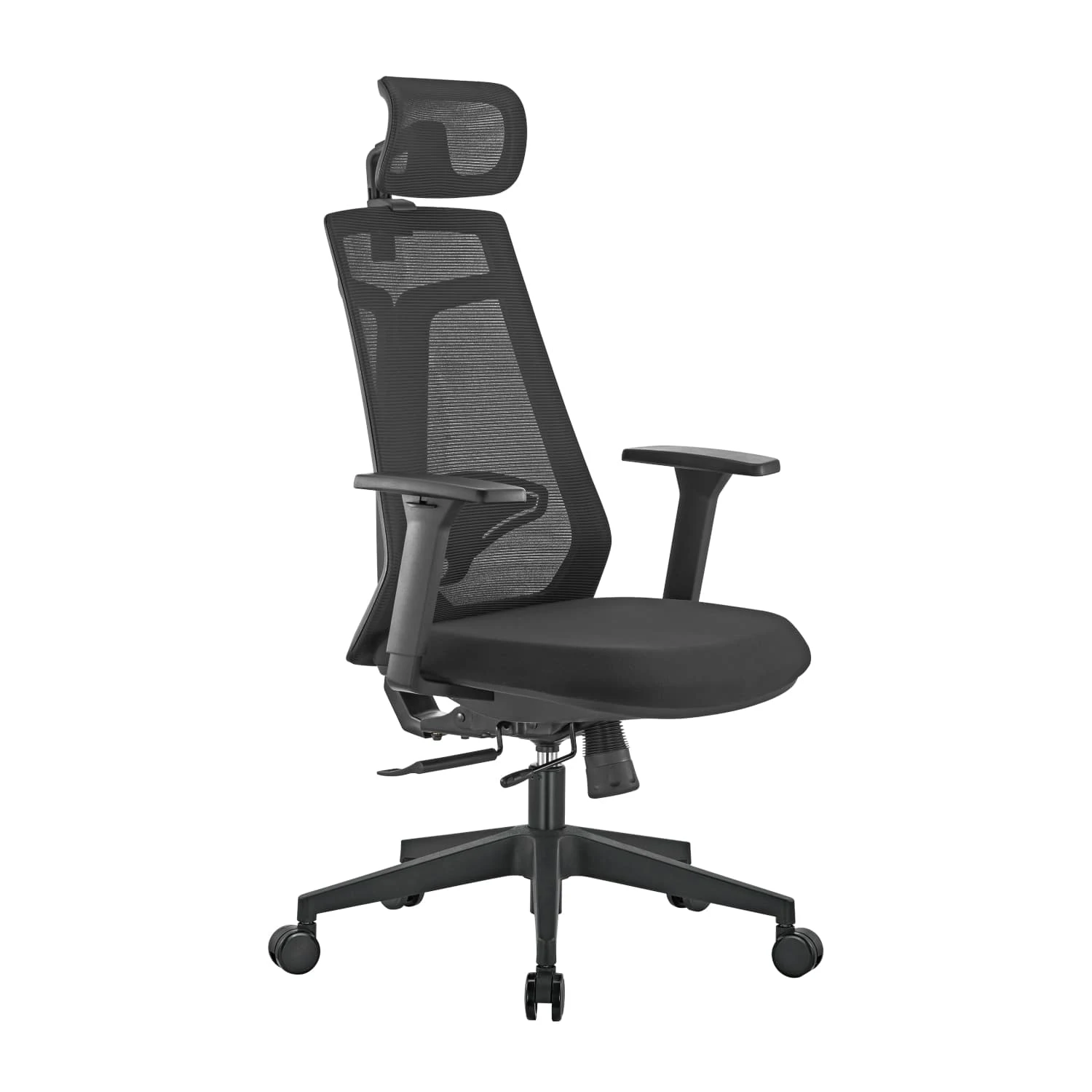 Fotel ergonomiczny biurowy z podłokietnikiem Spacetronik GRINGO-45 czarny OUTLET