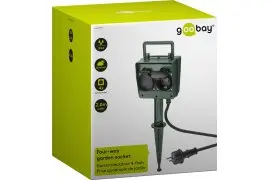 Gniazda sieciowe ZEWNĘTRZNE Goobay AC 230V wbijane