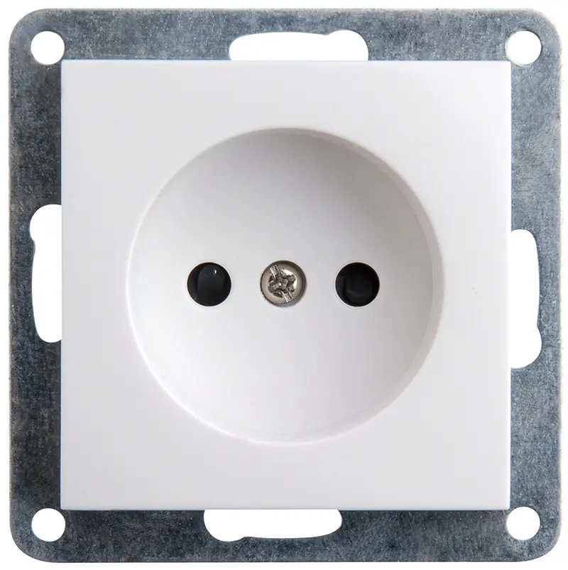 Gniazdo bez uziemienia - Corner 60 białe