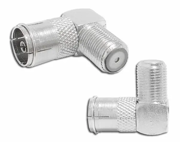 Adapter TV Gniazdo F / Gniazdo TV IEC kątowe - 1szt