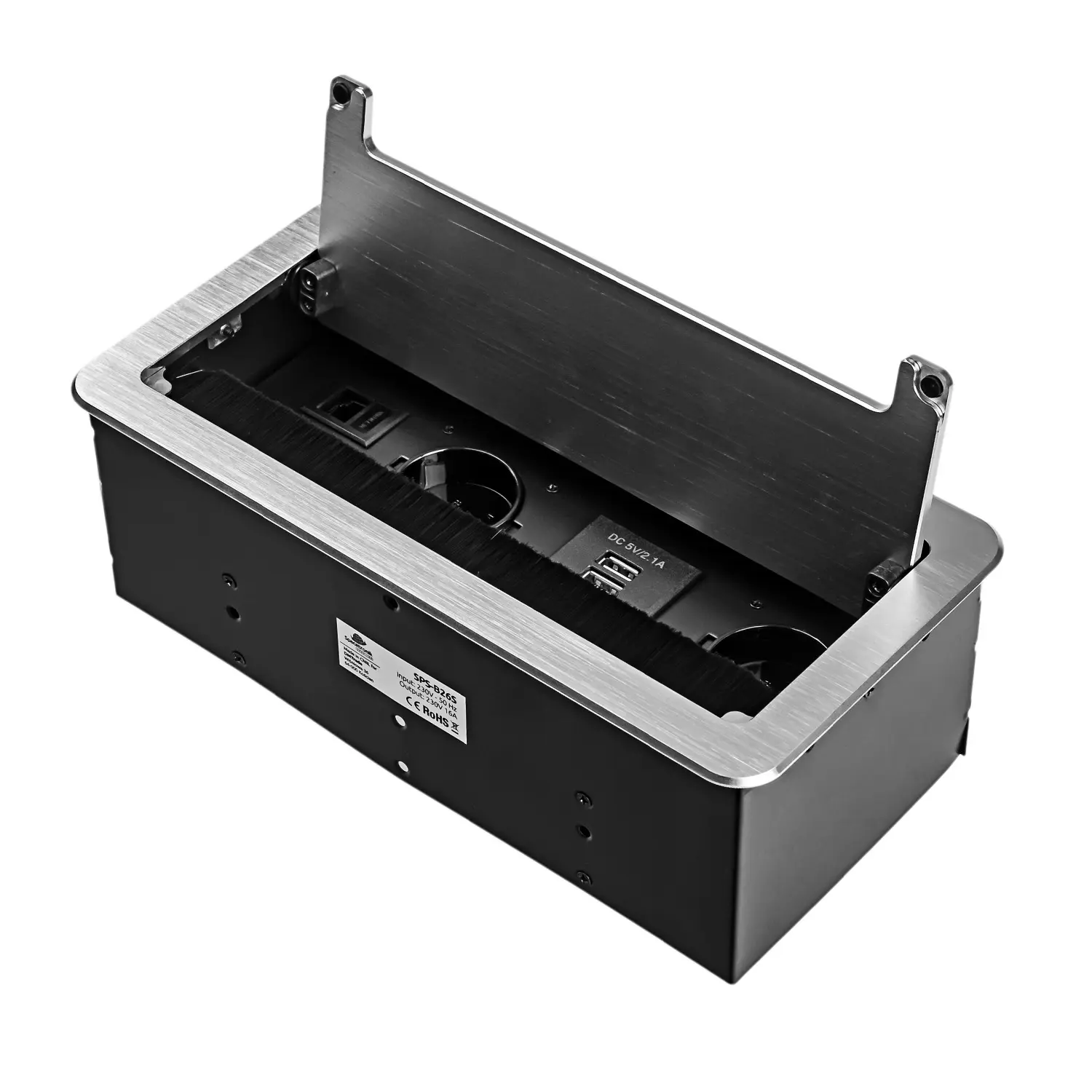 Gniazdo meblowe wpuszczane otwierane Spacetronik SPS-B26S V2 OUTLET