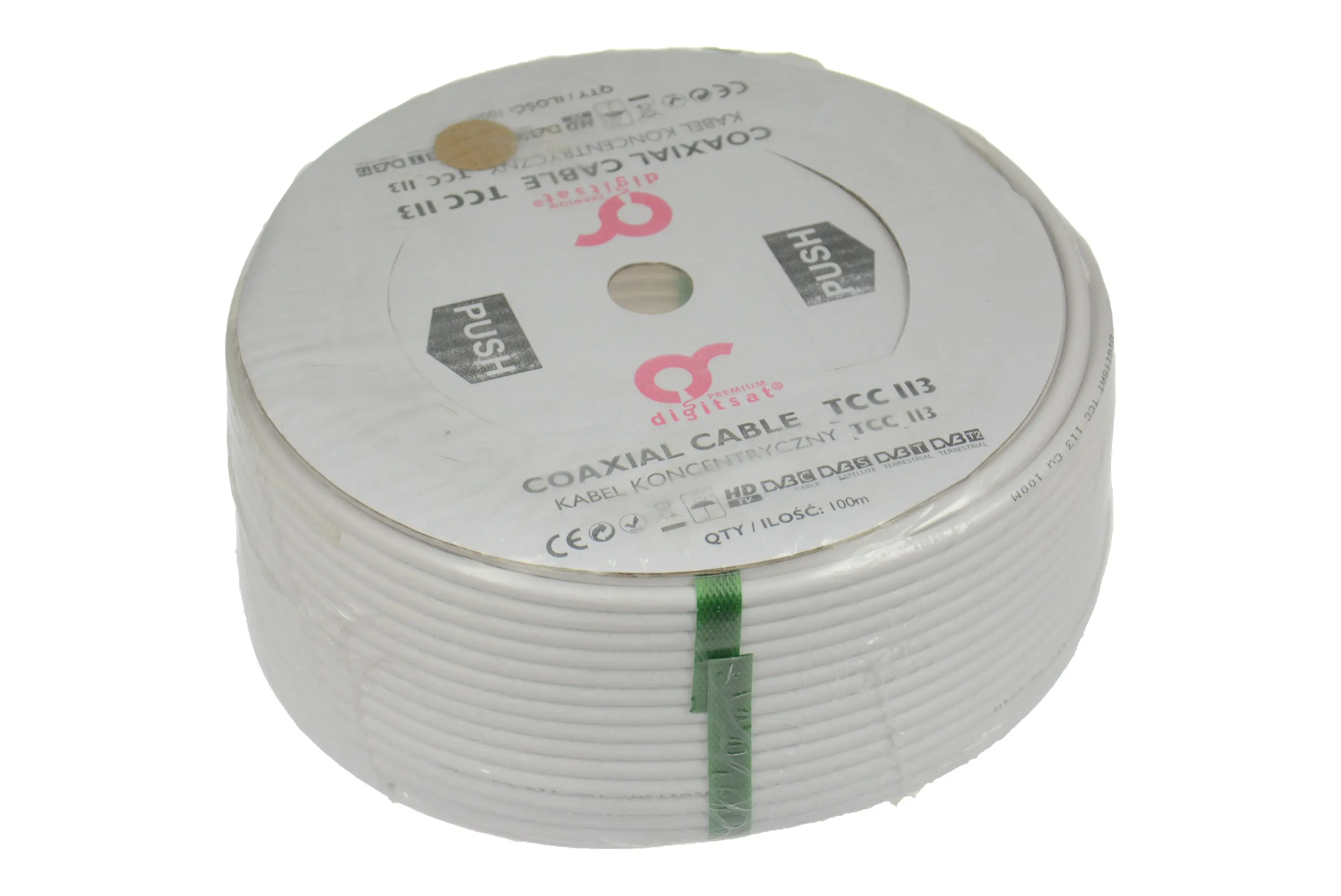 Kabel DIGITSAT Premium TCC 113 Trishield CU 1.13  oplot x144 - rolka 100mb