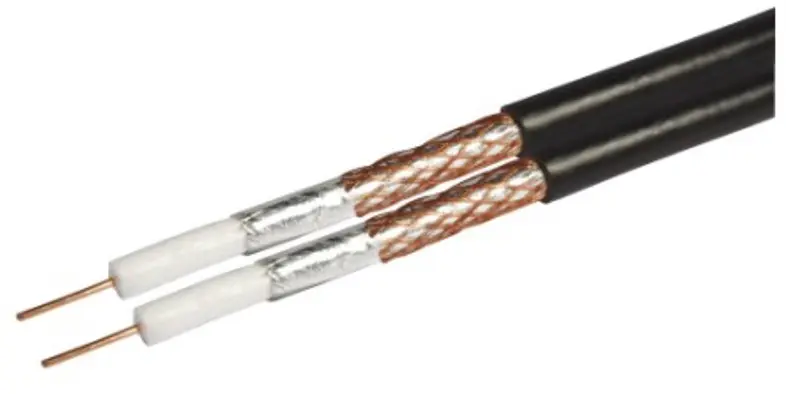 Kabel RG6 Revez CT63 Twin pełna miedź czarny 50m