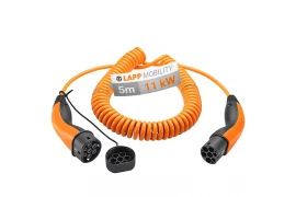 Kabel EV spiralny Type 2 LAPP 11kW 20A orange 5m