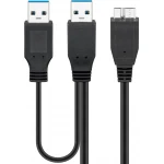 Kabel USB 3.0 x2 - micro-B do dysków Goobay 0.3m