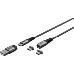 Kabel magnetyczny 2.0 2w1 Goobay 2xUSB-C 1xUSB-A