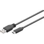 Kabel USB-C - USB-A 2.0 Czarny 0,5m Goobay