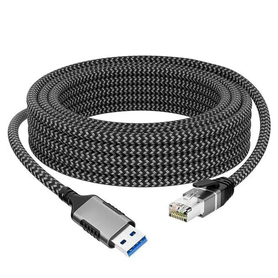 Karta sieciowa USB Gigabit, kabel adapter Ethernet USB-A 3.0 do RJ45 Spacetronik, 3m