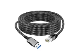 Karta sieciowa USB Gigabit, kabel adapter Ethernet USB-A 3.0 do RJ45 Spacetronik, 5m