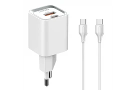 Ładowarka sieciowa USB 30W PD QC 3.0  kabel USB-C / USB-C Szybkie Ładowanie LDNIO A2317C