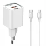 Ładowarka sieciowa USB 30W PD QC 3.0  kabel USB-C / USB-C Szybkie Ładowanie LDNIO A2317C