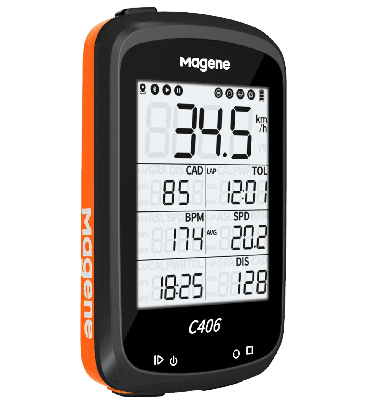 Licznik rowerowy GPS Magene C406 Pomarańczowy