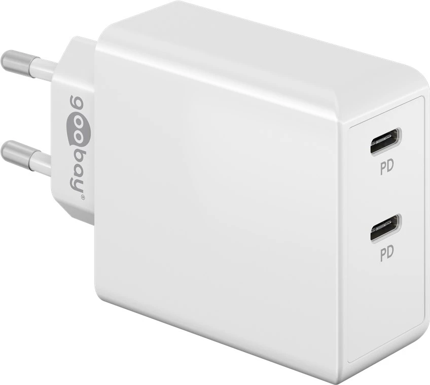 Ładowarka sieciowa 2x USB-C 36W PD Goobay BIAŁA