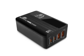 Ładowarka sieciowa GaN 65W, LED, PD QC3.0, 4-portowa Spacetronik SR100