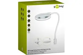 Lampa LUPA kosmetyczna warsztatowa Goobay 100mm 6W 30x LED 480lm z klipsem i stopą